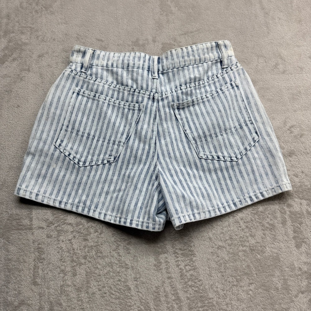 Faherty Herringbone Striped Shorts Womens 26 Blue Indigo High Rise Beachy Preppy - Picture 6 of 10
